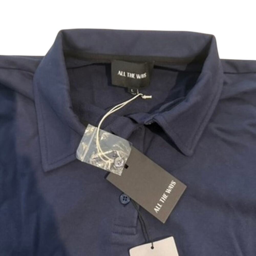 ALL THE WAYS Rana Polo Top in Navy, Size L - Picture 4 of 6